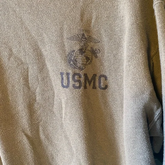 Vintage USMC Army Green Pullover - Picture 2 of 4